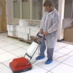 We clean and polish raised flooring panels.